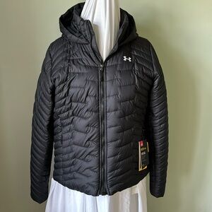Under Armour Women’s Cold Gear REACTOR Jacket Black Sz LG Puff Packable Fitted